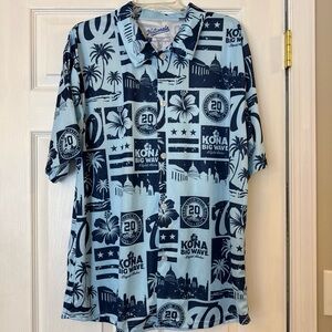 Washington Nationals Shirt Mens Large Blue MLB Baseball Hawaiian Kona Big Wave